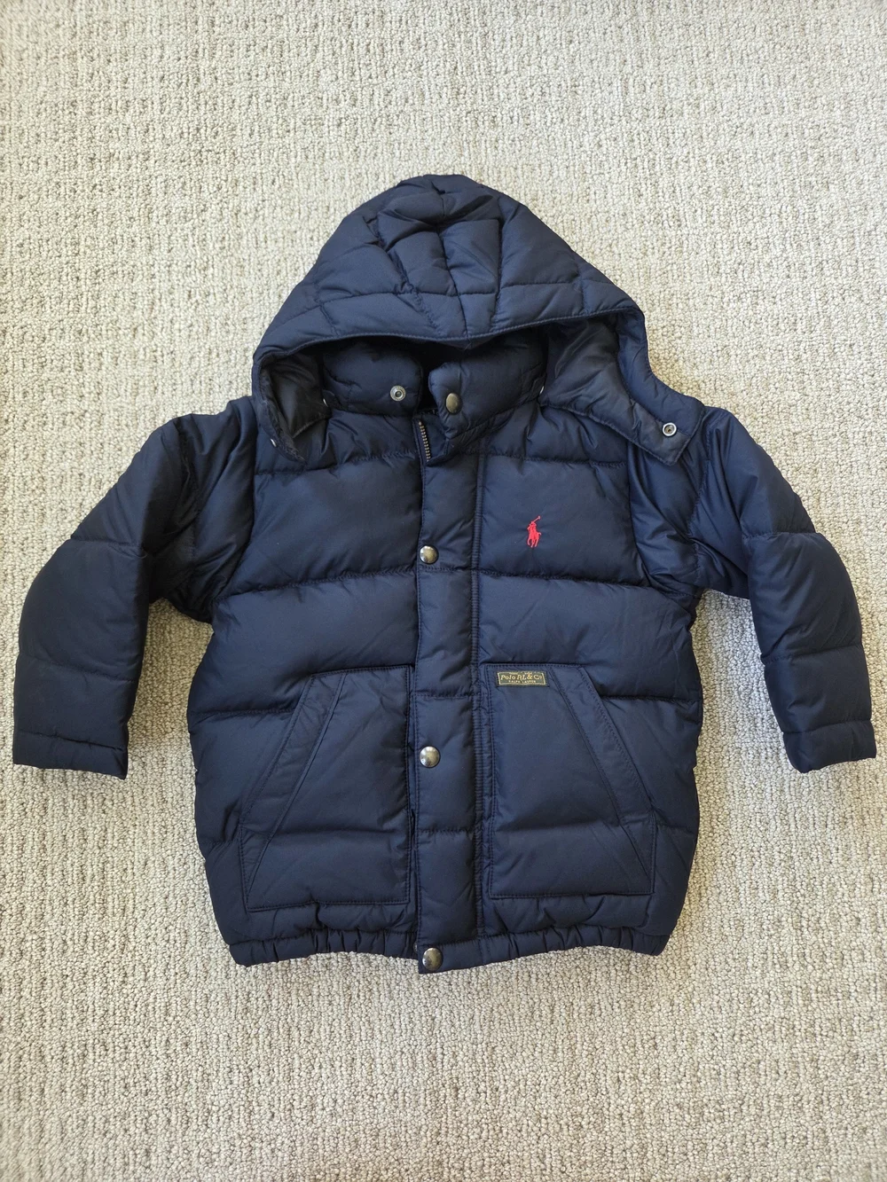 Ralph Lauren Navy Puffer Jacket with Hood